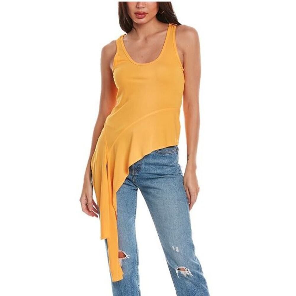 Helmut Lang Women's Asymmetric Tank TOP Apricot NWT 265 Sz XS IRRG